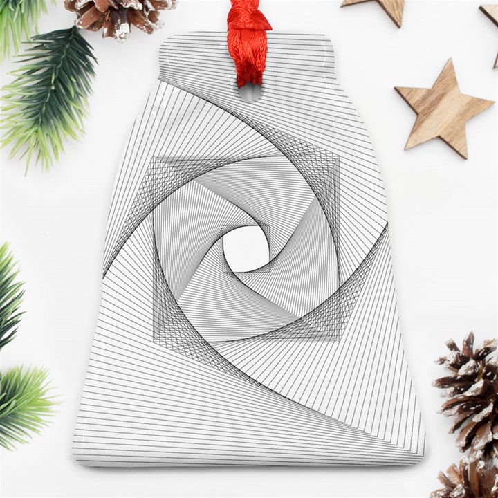 Rotation Rotated Spiral Swirl Bell Ornament (Two Sides)