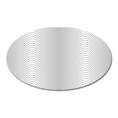 Monochrome Curve Line Pattern Wave Oval Magnet by BangZart