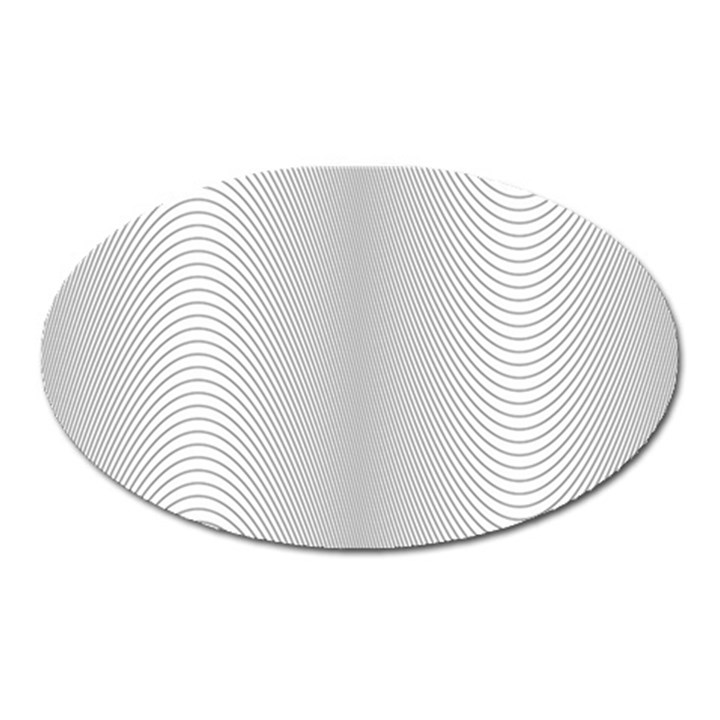 Monochrome Curve Line Pattern Wave Oval Magnet