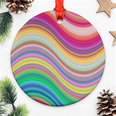 Wave Background Happy Design Ornament (round) by BangZart