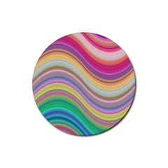 Wave Background Happy Design Rubber Coaster (round)  by BangZart