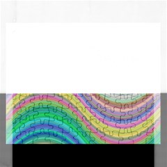 Wave Background Happy Design Rectangular Jigsaw Puzzl by BangZart