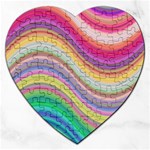 Wave Background Happy Design Jigsaw Puzzle (Heart) Front