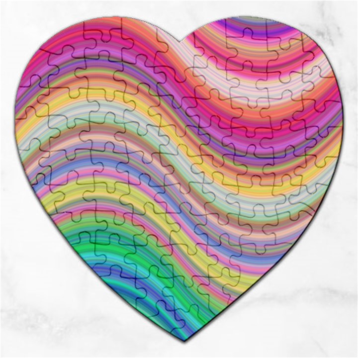 Wave Background Happy Design Jigsaw Puzzle (Heart)