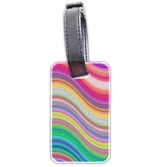 Wave Background Happy Design Luggage Tags (two Sides) by BangZart