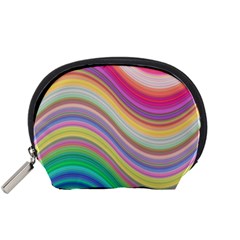 Wave Background Happy Design Accessory Pouches (small)  by BangZart