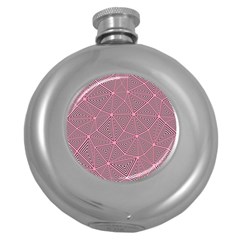 Triangle Background Abstract Round Hip Flask (5 Oz) by BangZart