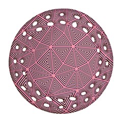 Triangle Background Abstract Round Filigree Ornament (two Sides)