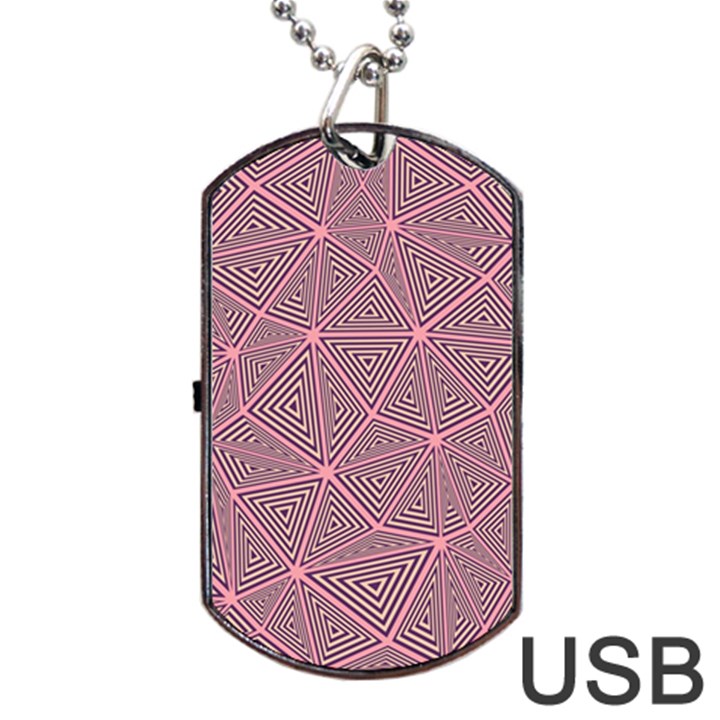 Triangle Background Abstract Dog Tag USB Flash (One Side)