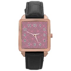 Triangle Background Abstract Rose Gold Leather Watch  by BangZart