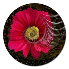 Fantasy Flower Fractal Blossom Magnet 5  (round) by BangZart