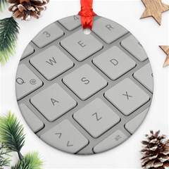 Keyboard Letters Key Print White Ornament (round) by BangZart