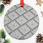 Keyboard Letters Key Print White Ornament (Round) Front