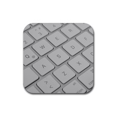 Keyboard Letters Key Print White Rubber Coaster (square)  by BangZart