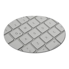 Keyboard Letters Key Print White Oval Magnet by BangZart