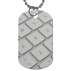 Keyboard Letters Key Print White Dog Tag (one Side)