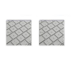 Keyboard Letters Key Print White Cufflinks (square) by BangZart