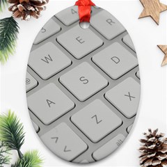 Keyboard Letters Key Print White Oval Ornament (two Sides)