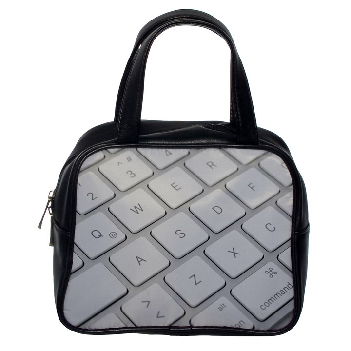 Keyboard Letters Key Print White Classic Handbags (One Side)