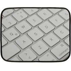 Keyboard Letters Key Print White Fleece Blanket (mini) by BangZart