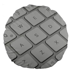 Keyboard Letters Key Print White Large 18  Premium Round Cushions