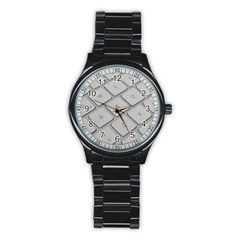 Keyboard Letters Key Print White Stainless Steel Round Watch by BangZart