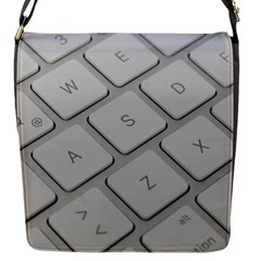 Keyboard Letters Key Print White Flap Messenger Bag (s) by BangZart