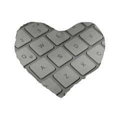 Keyboard Letters Key Print White Standard 16  Premium Flano Heart Shape Cushions by BangZart