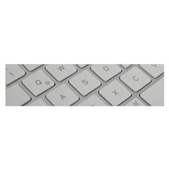 Keyboard Letters Key Print White Satin Scarf (oblong) by BangZart