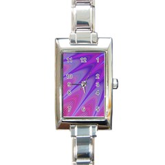 Purple Star Sun Sunshine Fractal Rectangle Italian Charm Watch by BangZart