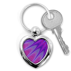 Purple Star Sun Sunshine Fractal Key Chains (heart)  by BangZart