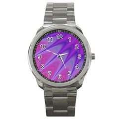 Purple Star Sun Sunshine Fractal Sport Metal Watch by BangZart