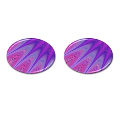 Purple Star Sun Sunshine Fractal Cufflinks (oval) by BangZart