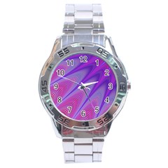 Purple Star Sun Sunshine Fractal Stainless Steel Analogue Watch by BangZart