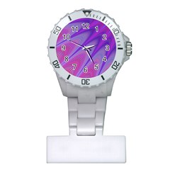 Purple Star Sun Sunshine Fractal Plastic Nurses Watch by BangZart