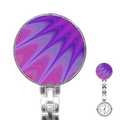 Purple Star Sun Sunshine Fractal Stainless Steel Nurses Watch by BangZart