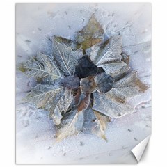 Winter Frost Ice Sheet Leaves Canvas 8  X 10 