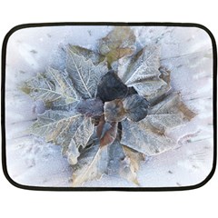 Winter Frost Ice Sheet Leaves Fleece Blanket (mini)