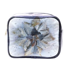 Winter Frost Ice Sheet Leaves Mini Toiletries Bags