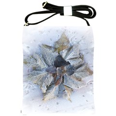 Winter Frost Ice Sheet Leaves Shoulder Sling Bags by BangZart