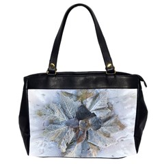 Winter Frost Ice Sheet Leaves Office Handbags (2 Sides) 