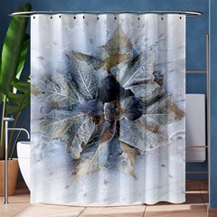 Winter Frost Ice Sheet Leaves Shower Curtain 60  X 72  (medium) 