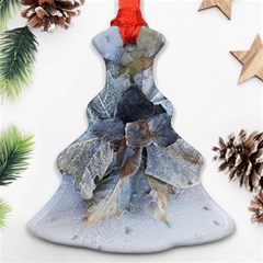 Winter Frost Ice Sheet Leaves Christmas Tree Ornament (two Sides)