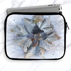 Winter Frost Ice Sheet Leaves Apple Ipad 2/3/4 Zipper Cases by BangZart