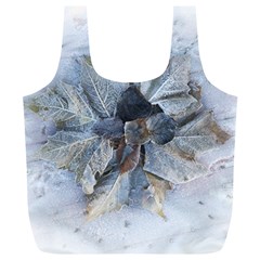 Winter Frost Ice Sheet Leaves Full Print Recycle Bags (l) 