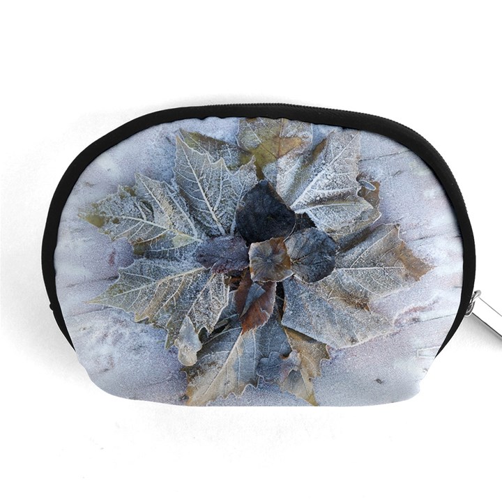 Winter Frost Ice Sheet Leaves Accessory Pouches (Medium) 