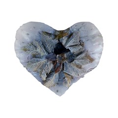 Winter Frost Ice Sheet Leaves Standard 16  Premium Flano Heart Shape Cushions