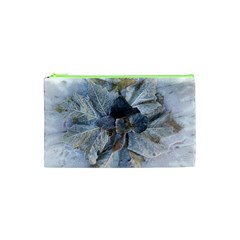 Winter Frost Ice Sheet Leaves Cosmetic Bag (xs)