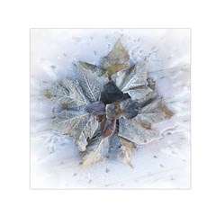 Winter Frost Ice Sheet Leaves Small Satin Scarf (square)