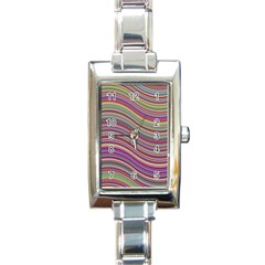 Wave Abstract Happy Background Rectangle Italian Charm Watch by BangZart